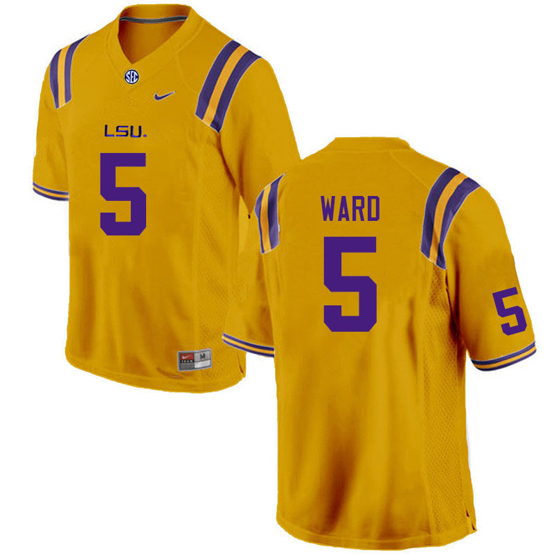 LSU Tigers #5 Jay Ward College Football Jerseys Stitched Sale-Gold